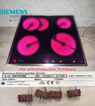 Siemens EK74V56 HiLight 3Kreis Kochfeld mit Schott Ceran Glaskeramik. 