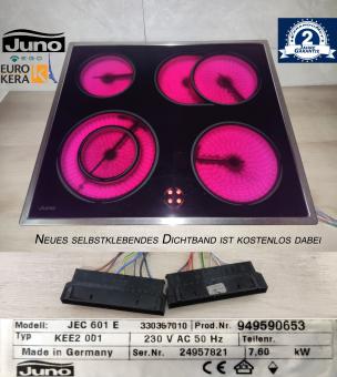 Juno JEC 601 E HiLight Kochfeld m. EuroKera Glaskeramik und 2Jahren Garantie 