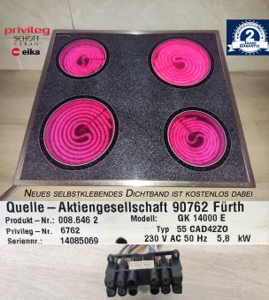 Privileg 55CAD42ZO Kochfeld m. Schott Ceran Glaskeramik GK14000E 2J Garantie 