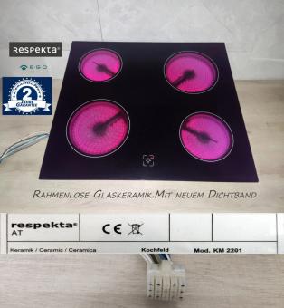 respekta KM2201 Frameless HiLight Kochfeld H4M2W1 Mit 2Jahren Garantie 