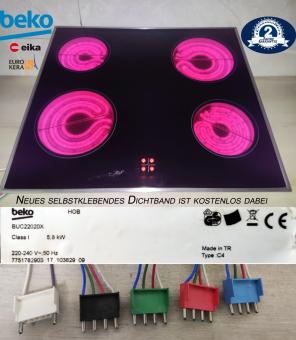 Beko BUC22020X 7Takt Kochfeld mit EuroKera� Glaskeramik und 2Jahre Garantie 