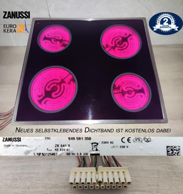 Zanussi ZK641X Kochfeld mit EuroKera� Glaskeramik . 7Takt. Mit 2Jahren Garantie 
