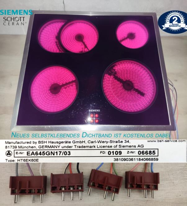 Siemens EA645GN17 Kochfeld Mit Schott Ceran� Glaskeramik.HT6EK60E.Mit Gew�hrl. 