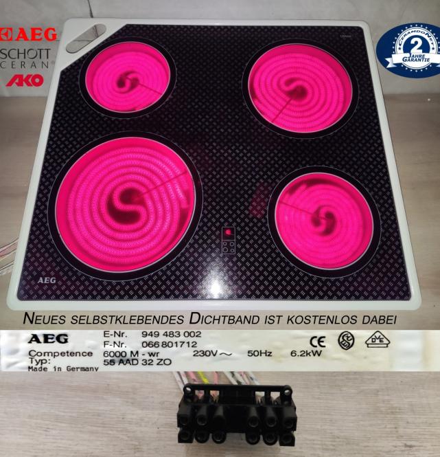 AEG 55AAD32ZO Glaskeramik Kochfeld 6000M-wr mit 2Jahren Garantie 