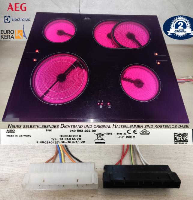 AEG Electrolux 58CAD55ZO Glaskeramik Kochfeld HE604070FB 2J Garantie 