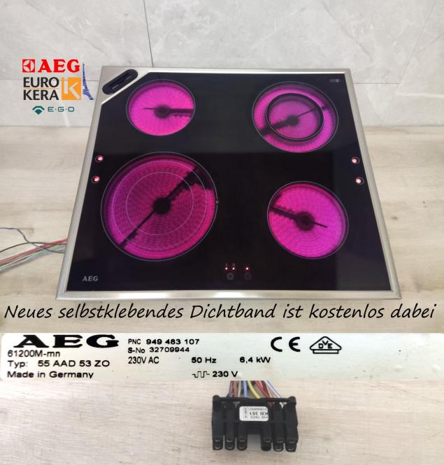 AEG 55AAD53ZO Kochfeld mit EuroKera® Glaskeramik.61200M-m-mn .3Kreis HiLight